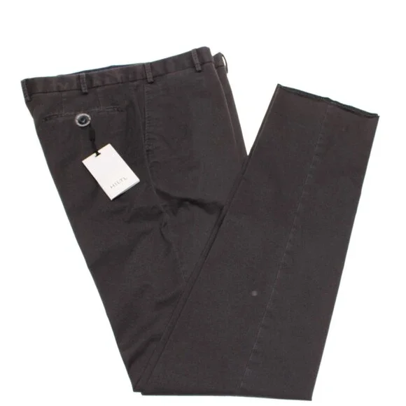 Hiltl NWT Chinos / Casual Pants Size 35 US Dayne In Solid Gray Cotton Blend